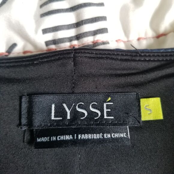 Lysse High Waist Vegan Faux Leather Leggings Navy Blue Small - Picture 6 of 7